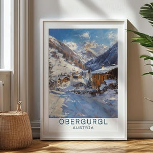 Personalized Travel Gift, Obergurgl Travel Print, Austria Art Gift, Gift for Travelers, Birthday Gift, Austria Souvenir, Obergurgl Art