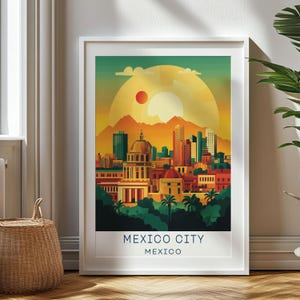 Personalized Travel Gift, Mexico City Travel Print, Mexico Art Gift, Gift for Travelers, Birthday Gift, Mexico Souvenir, Mexico City Art