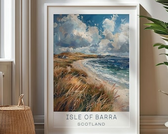 Gepersonaliseerd reiscadeau - Reisafdruk Isle Of Barra - Schotland kunstcadeau, cadeau voor reizigers, verjaardagscadeau, souvenir, cadeau voor papa