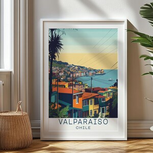 Personalized Travel Gift, Valparaiso Travel Print, Chile Art Gift for Travelers, Birthday Gift, Chile Souvenir, Valparaiso Art, Gift for Dad