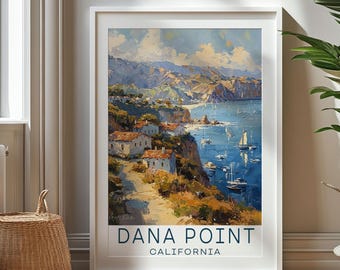 Personalized Travel Gift, Dana Point Travel Print, California Art Gift, Gift for Travelers, Birthday Gift, Dana Point Souvenir