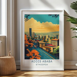 Personalized Travel Gift, Addis Ababa Travel Print, Ethiopia Art Gift, Gift for Travelers, Birthday Gift, Ethiopia Souvenir, Addis Ababa Art