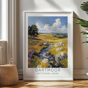 Personalized Travel Gift, Dartmoor National Park Travel Print, Devon Art Gift, Gift for Travelers, Birthday Gift, Dartmoor National Park