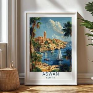 Regalo de viaje personalizado, impresión de viaje de Asuán, regalo de arte de Egipto, regalo para viajeros, regalo de cumpleaños, recuerdo de Egipto, arte de Asuán, regalo para papá