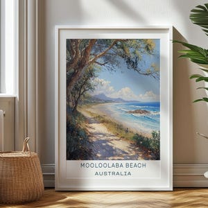 Mooloolaba Beach Travel Print, Mooloolaba Beach Travel Print, Australien Kunst Geschenk, Geschenk für Reisende, Australien Souvenir, Mooloolaba Beach Art