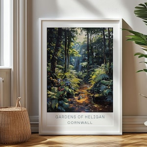 Personalized Travel Gift - Gardens of Heligan Travel Print - Cornwall Art Gift, Gift for Travelers, Birthday Gift, Souvenir, Gift for Dad