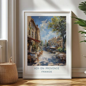 Personalized Travel Gift Aix-en-Provence Travel Print - Côte d'Azur France, Art Gift, Gift for Travelers, Souvenir, Travel Art, Gift for Dad