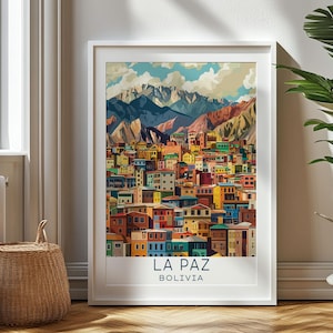 Regalo de viaje personalizado, impresión de viaje de La Paz, regalo de arte de Bolivia para viajeros, regalo de cumpleaños, recuerdo de Bolivia, arte de La Paz, regalo para papá
