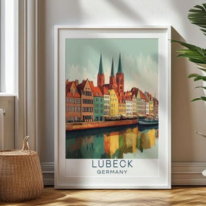 Personalized Travel Gift, Lübeck Travel Print, Germany Art Gift for Travelers, Birthday Gift, Germany Souvenir, Lübeck Art, Gift for Dad