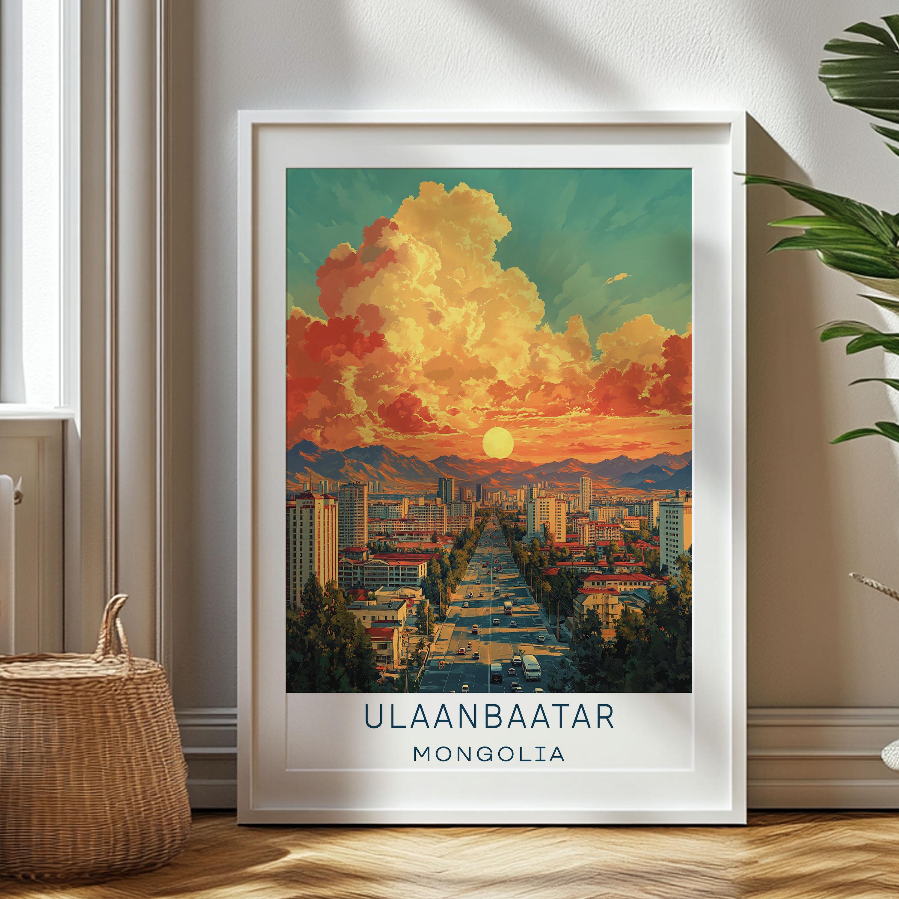 Personalized Travel Gift, Ulaanbaatar Travel Print, Mongolia Art Gift, Gift for Travelers, Birthday Gift, Mongolia Souvenir, Ulaanbaatar Art