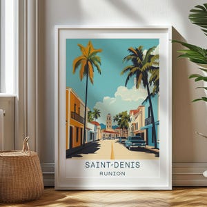 Personalized Travel Gift, Saint-Denis Travel Print, Runion Art Gift, Gift for Travelers, Birthday Gift, Runion Souvenir, Saint-Denis Art