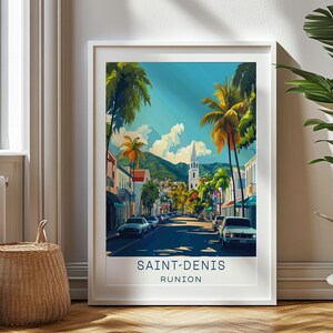 Personalized Travel Gift, Saint-Denis Travel Print, Runion Art Gift, Gift for Travelers, Birthday Gift, Runion Souvenir, Saint-Denis Art