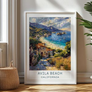 Personalized Travel Gift Avila Beach Travel Print- California Art Gift, Gift for Travelers, Birthday Gift, Souvenir, Gift for Dad, Avila Art