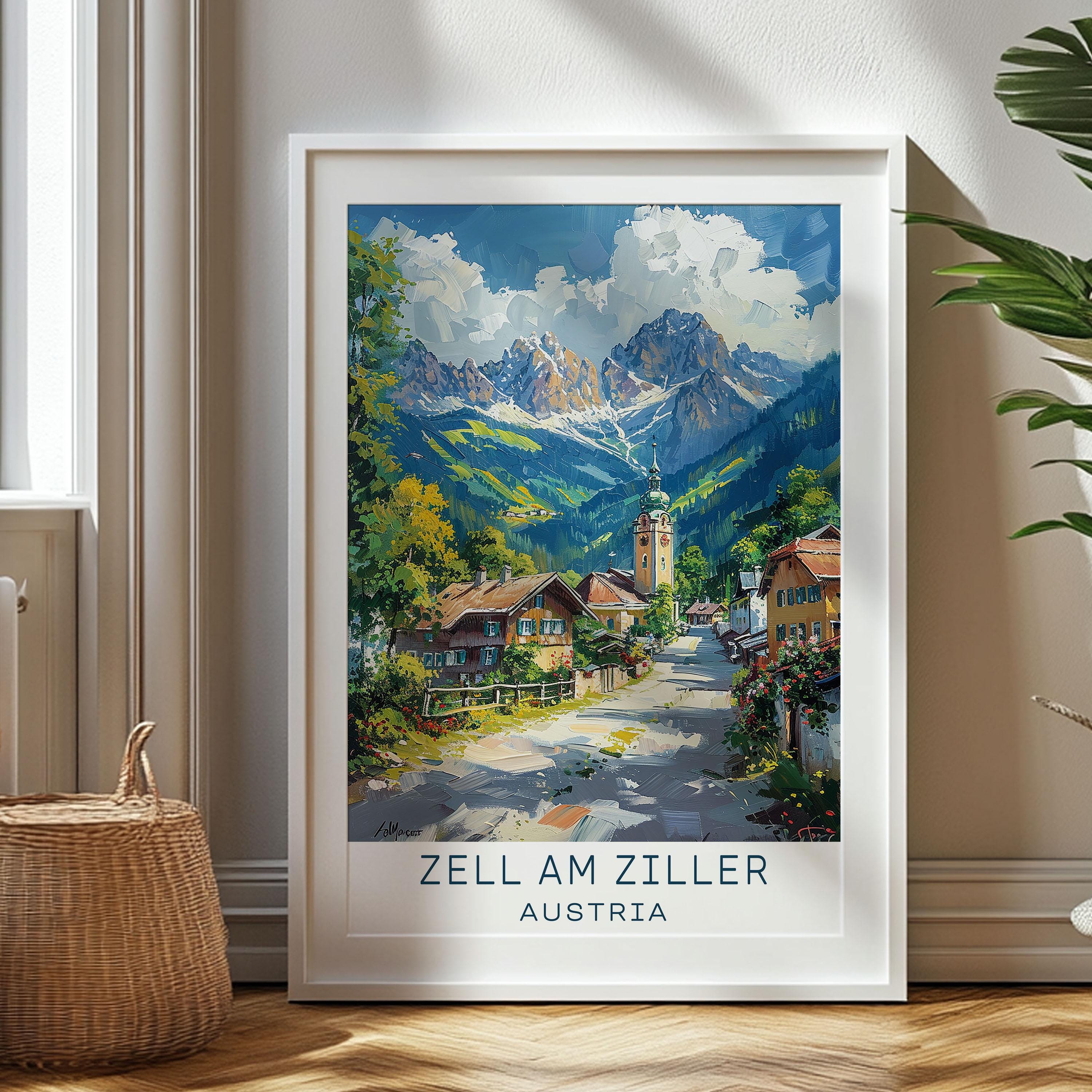 Personalized Travel Gift Zell Am Ziller Travel Print, Austria Art