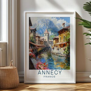 Personalized Travel Gift - Annecy Travel Print - France, Art Gift, Gift for Travelers, Birthday Gift, Souvenir,  Annecy Art, Gift for Dad