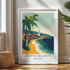 Personalized Travel Gift, Puerto Vallarta Travel Print, Mexico Art Gift for Travelers, Birthday Gift, Mexico Souvenir, Puerto Vallarta Art