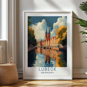 Personalized Travel Gift, Lübeck Travel Print, Germany Art Gift for Travelers, Birthday Gift, Germany Souvenir, Lübeck Art, Gift for Dad