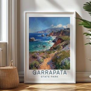 Regalo de viaje personalizado Impresión de viaje al parque estatal Garrapata: regalo de arte de California, regalo para viajeros, regalo de cumpleaños, recuerdo, regalo para papá