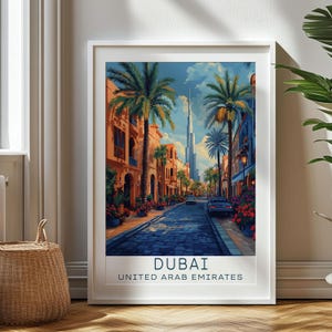 Personalized Travel Gift, Dubai Travel Print, United Arab Emirates Art Gift for Travelers, Birthday Gift, United Arab Emirates Souvenir