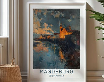 Personalized Travel Gift, Magdeburg Travel Print, Germany Art Gift, Gift for Travelers, Birthday Gift, Magdeburg Souvenir, Magdeburg Art