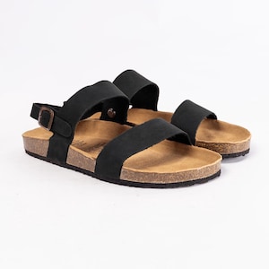 Unisex Rice Husk Sole Sandals, D15, size 35-44, Greek leather sandals, Brown strappy sandals