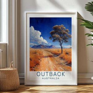 Personalized Travel Gift - Outback Travel Print - Australia Art Gift, Gift for Travelers, Birthday Gift, Souvenir, Gift for Dad, Outback Art