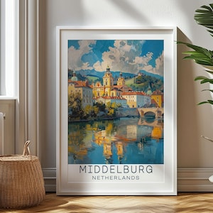 Personalisiertes Reisegeschenk, Middelburg Reisedruck, Niederlande Kunstgeschenk für Reisende, Geburtstagsgeschenk, Niederlande Souvenir, Middelburg Kunst