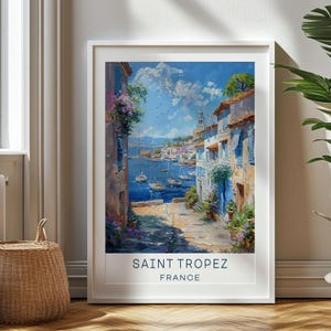 Personalized Travel Gift, Saint Tropez Travel Print, France  Art Gift, Gift for Travelers, Birthday Gift, France Souvenir, Saint Tropez Art
