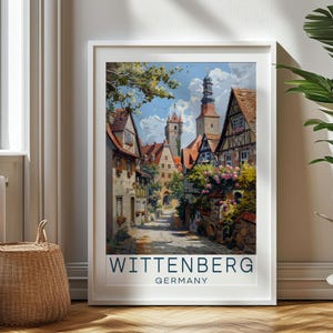 Personalized Travel Gift, Wittenberg Travel Print, Germany Art Gift, Gift for Travelers, Birthday Gift, Germany Souvenir, Wittenberg Art