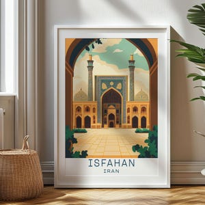 Personalized Travel Gift, Isfahan Travel Print, Iran Art Gift, Gift for Travelers, Birthday Gift, Iran Souvenir, Isfahan Art, Gift for Dad