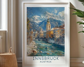 Personalized Travel Gift, Innsbruck Travel Print, Austria Art Gift, Gift for Travelers, Birthday Gift, Austria Souvenir, Innsbruck Art