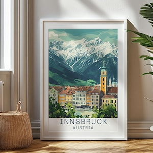 Personalized Travel Gift, Innsbruck Travel Print, Austria Art Gift, Gift for Travelers, Birthday Gift, Austria Souvenir, Innsbruck Art