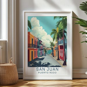 Regalo de viaje personalizado, impresión de viaje de San Juan, regalo de arte de Puerto Rico, regalo para viajeros, regalo de cumpleaños, recuerdo de Puerto Rico, arte de San Juan