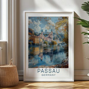 Personalized Travel Gift - Passau Travel Print - Germany Art Gift, Gift for Travelers, Birthday Gift, Souvenir, Gift for Dad, Passau Art