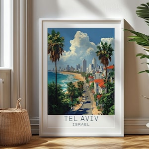 Personalized Travel Gift, Israel Tel Aviv Print, name2 Art Gift for Travelers, Birthday Gift, Israel Souvenir, Tel Aviv Art, Gift for Dad