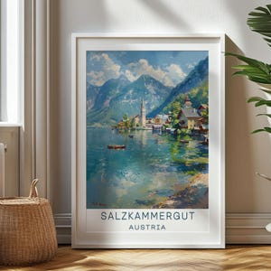 Personalisiertes Reisegeschenk, Salzkammergut Reisedruck, Österreich Kunst Geschenk für Reisende, Geburtstagsgeschenk, Österreich Souvenir, Salzkammergut Kunst