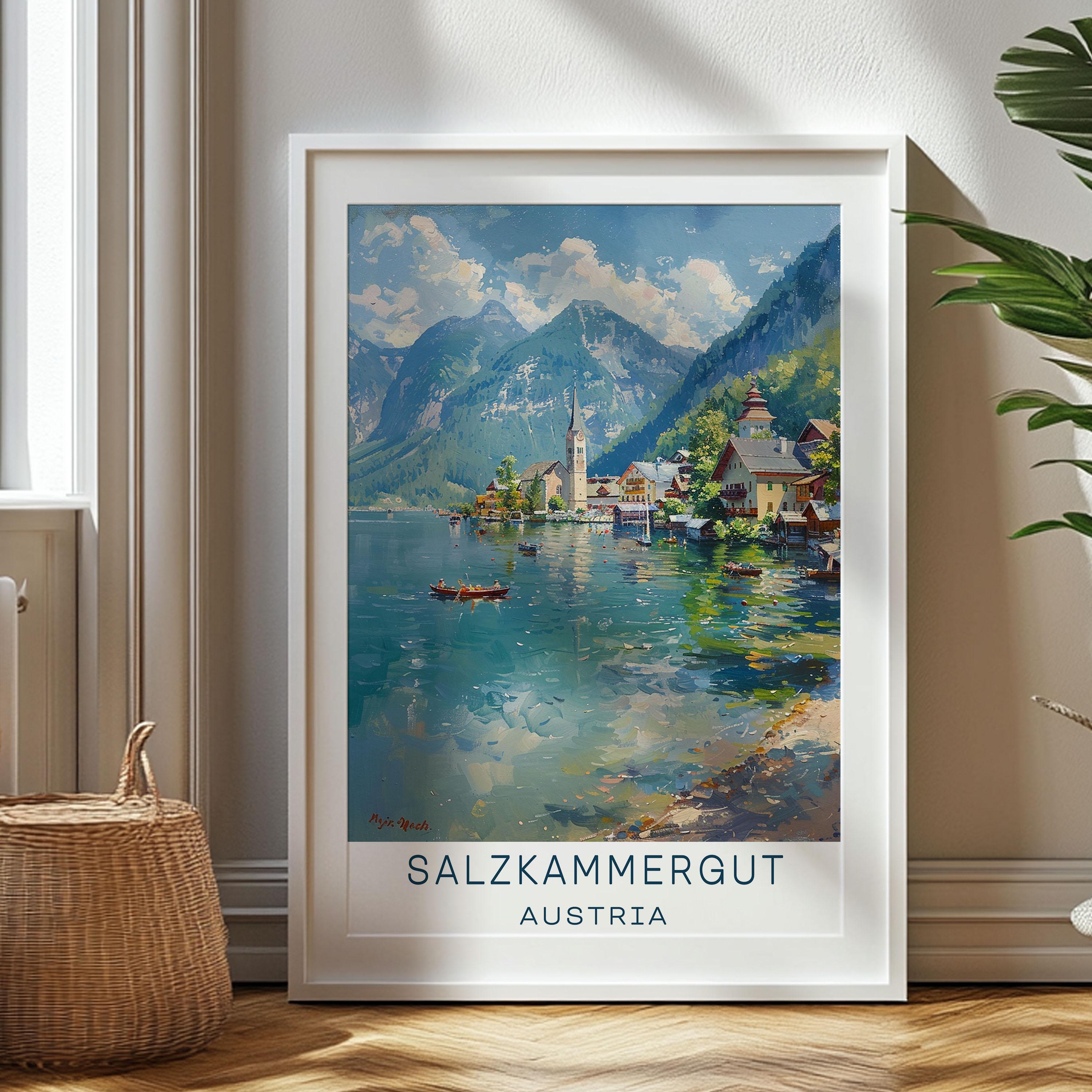 Personalized Travel Gift, Salzkammergut Travel Print, Austria Art Gift for Travelers, Birthday Gift, Austria Souvenir, Salzkammergut Art