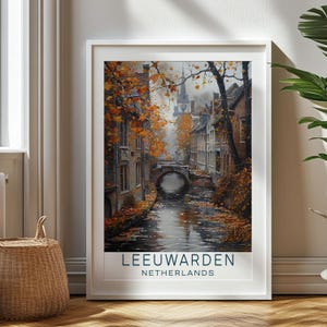 Personalisiertes Reisegeschenk, Leeuwarden Reisedruck, Niederlande Kunst Geschenk für Reisende, Geburtstagsgeschenk, Niederlande Souvenir, Leeuwarden Kunst