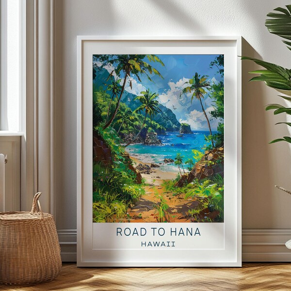 Personalized Travel Gift, Road To Hana Travel Print, Hawaii Art Gift, Gift for Travelers, Birthday Gift, Hawaii Souvenir, Road To Hana Art
