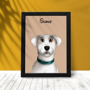Portret zwierzaka Disney-Cartoon, spersonalizowany portret zwierzaka, prezent na urodziny, rocznicę i nie tylko, spersonalizowana sztuka dla zwierząt, sztuka cyfrowa, rama i płótno