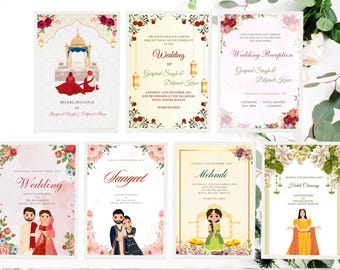 Personalized Printed Indian Wedding Invitation Set, Hindu Wedding Invitations, Hindu Wedding, Indian Wedding Invitation, Indian Invite Sets