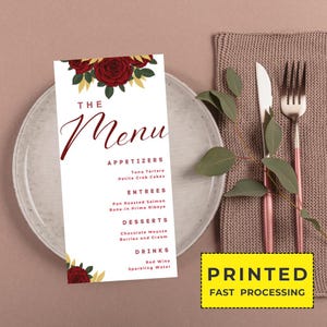 Hochzeitsmenükarten, Gedruckte Hochzeitsmenüs, Moderne Hochzeitsmenüs, Handschrift Hochzeit, Minimalistische Hochzeitsmenüs, Elegante Menüs, Blumenkarte