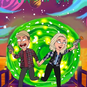 Geschenk zum Vatertag. R und M Paar, R & M Cartoon-Porträt, Paar-Porträt, Geburtstags- und Jahrestagsgeschenke, Ihr Lieblingskarikatur vom Foto
