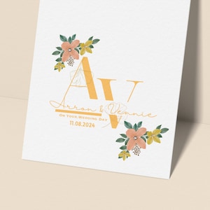 Personalised Wedding Card | Newly Married Couple Greeting Card | Congratulations Wedding Card | Wedding Gift Card | Watercolour