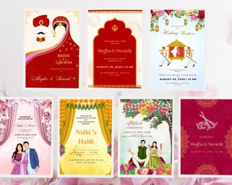 Personalized Printed Indian Wedding Invitation Set, Hindu Wedding Invitations, Hindu Wedding, Indian Wedding Invitation, Indian Invite Sets