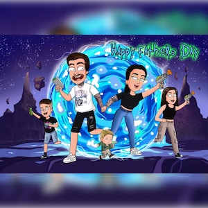Geschenk zum Vatertag. R und M Paar, R & M Cartoon-Porträt, Paar-Porträt, Geburtstags- und Jahrestagsgeschenke, Ihr Lieblingskarikatur vom Foto