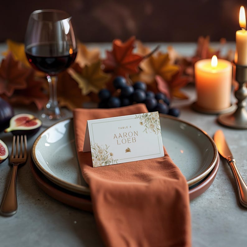 Personalized Printed Wedding Place Cards With Meal Choice | Table Name ...