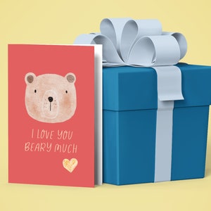 romantisch, Valentijnsdag schattige beer kaart, Valentijnsdag, grappige kaart, grappige schattige kaart, ik hou van je kaart, schattige verjaardagskaart, verjaardagskaart,