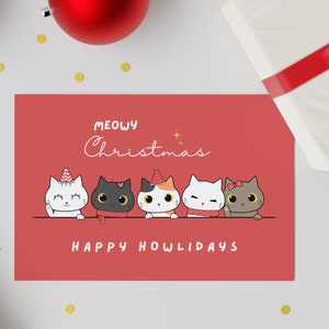 Cartes de Noël chat, Jeu de cartes pour les fêtes, Chats, Papeterie chat, Cartes de chat, Cartes de Noël Chats, Animaux de compagnie, Cartes de famille, Amoureux des chats