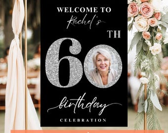 60th Birthday Party Custom Welcome Sign 60th Birthday Celebration 60th Birthday Party Decoration Personalized Birthday Party Welcome Sign